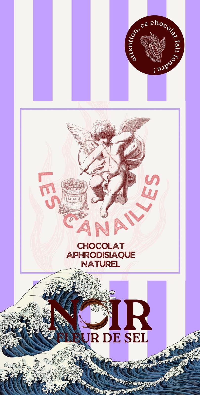 Précommande Chocolat Aphrodisiaque - Noir Fleur de Sel - Les Canailles, 100g