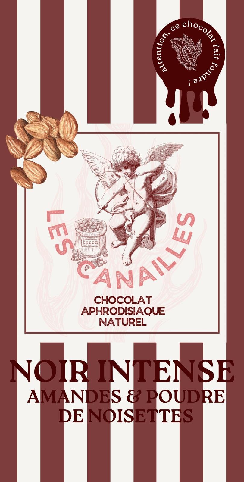 Précommande Chocolat Aphrodisiaque - Noir Intense, Amande & Noisette - Les Canailles, 100g