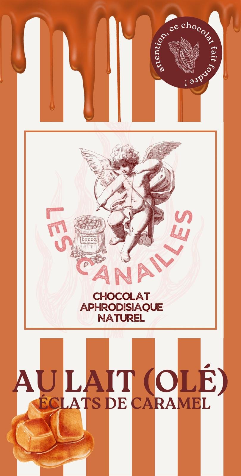 Précommande Chocolat Aphrodisiaque - Lait Éclats de caramel- Les Canailles, 100g