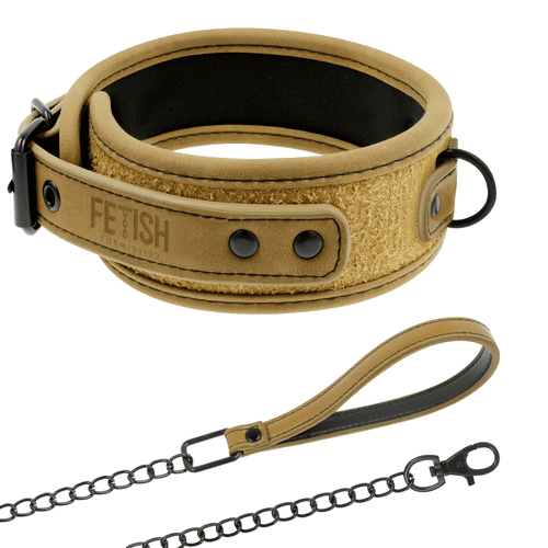 Collier et laisse marrons en néoprène, Fetish submissive